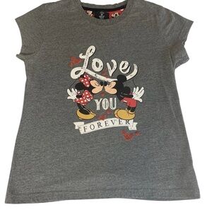 Disney Love You Forever Mickey & Minnie Youth Girls T-Shirt - Sz 6-8 (M)